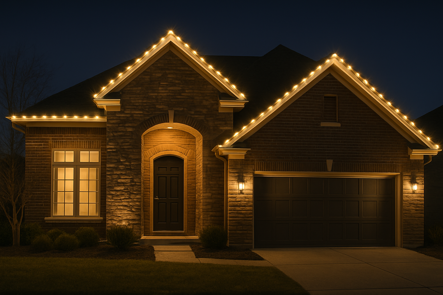 Permanent Christmas lights on a home